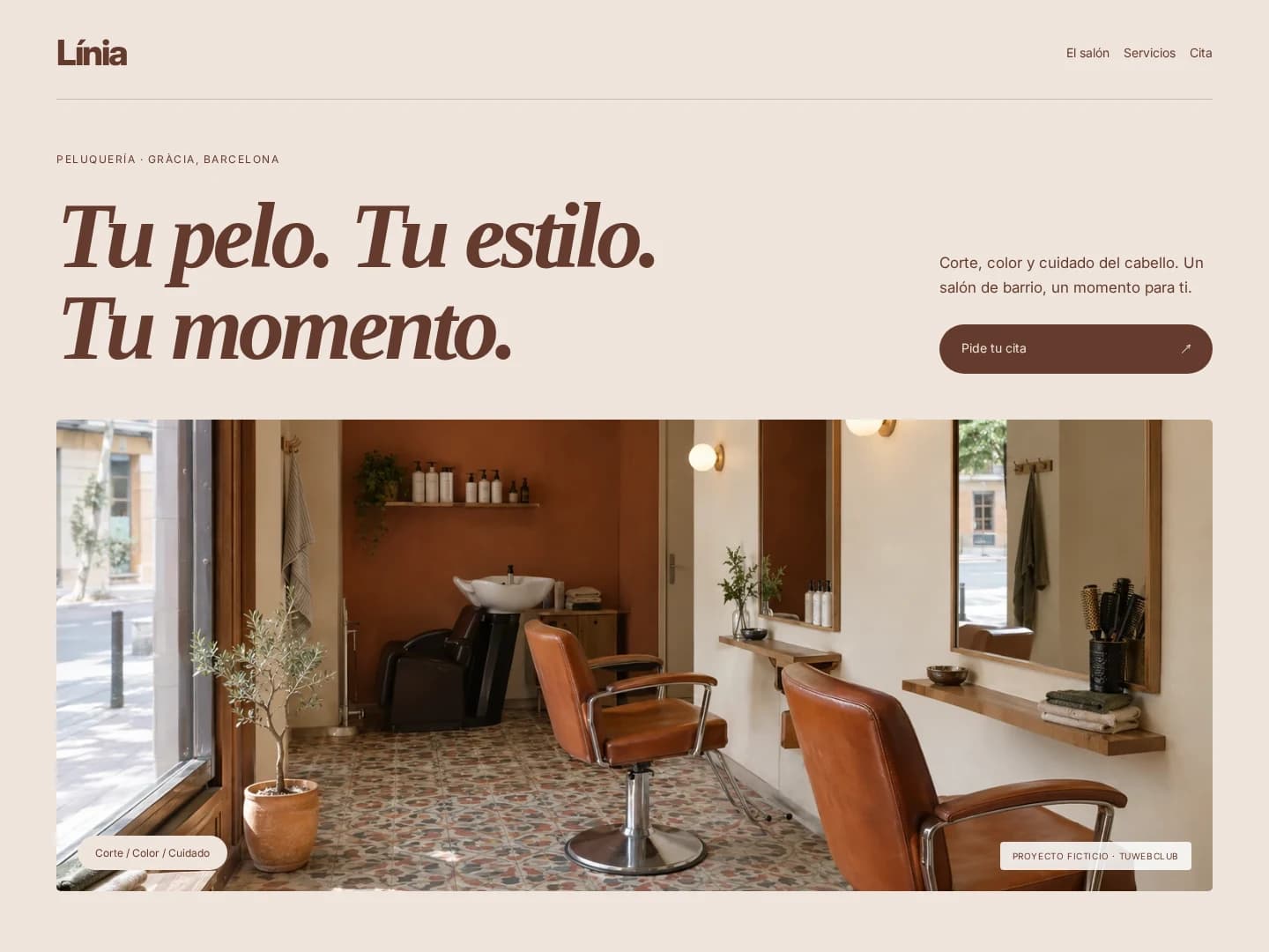 Web de Línia, proyecto ficticio en Gràcia, Barcelona